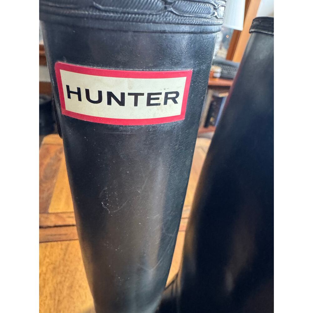 Hunter Original Gloss Tall Black Rain Boots W23616 US 7 - Picture 2 of 12